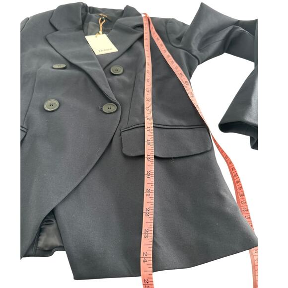 Quince Women's Navy Ultra Stretch Ponte Double Breasted Blazer Size S - Picture 11 of 13